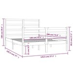 vidaXL Cadre de lit sans matelas blanc bois de pin massif 140x190 cm