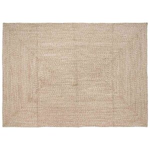 vidaXL Tapis Naturel et blanc 240 x 340 cm Jute