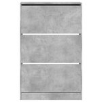 vidaXL Armoire à chaussures gris béton 80x21x125 5cm bois d'ingénierie