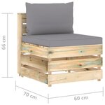 vidaXL Salon de jardin 9 Pièces avec coussins Bois imprégné de vert