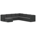 vidaXL Salon de jardin 8 Pièces avec coussins noir résine tressée