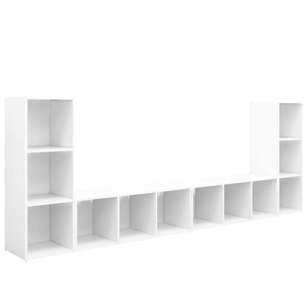 vidaXL Meubles TV 4 Pièces Blanc 107x35x37 cm Aggloméré
