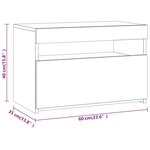 vidaXL Meuble TV avec lumières LED Sonoma gris 60x35x40 cm