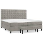vidaXL Sommier à lattes de lit et matelas Gris clair 200x200cm Velours