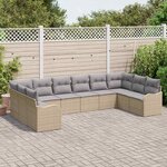 vidaXL Ensemble de canapé de jardin Beige polyrotin