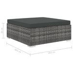 vidaXL Salon de jardin 11 Pièces avec coussins résine tressée gris