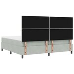 Lit Box Spring avec Matelas Gris clair 200x200 cm Velours