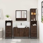 vidaXL Ensemble de meubles de salle de bain 4 Pièces chêne marron