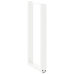 vidaXL Pieds de table console en U  2 pièces  blanc  38 x (72-73) cm  acier