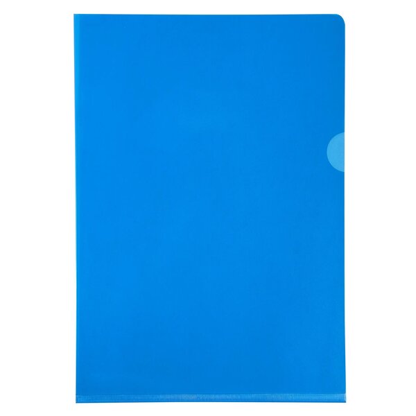 Sachet De 10 Pochettes Coin Pvc Lisse Haute Résistance 13/100e - A4 - Bleu - X 10 - Exacompta