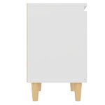 vidaXL Tables de chevet avec pieds en bois 2 Pièces Blanc 40x30x50 cm