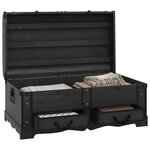 vidaXL Coffre de rangement Bois Noir 90 x 51 x 42 cm