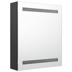 vidaXL Armoire de salle de bain à miroir LED anthracite 50x14x60 cm