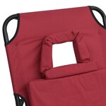 vidaXL Chaise longue pliante rouge tissu oxford acier enduit de poudre