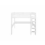 Flexa WHITE Lit mezzanine avec echelle droite 90 x 200 cm Barriere de securite classique Blanc