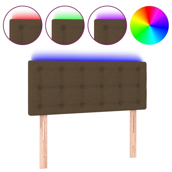 vidaXL Tête de lit à LED Marron Foncé 80x5x78/88 cm Tissu