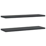 vidaXL Étagères murales 2 Pièces 100x30x3 cm noir acier inoxydable