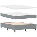 vidaXL Lit à Ressorts avec Matelas & Banquette Gris Clair 140x200 cm Tissu