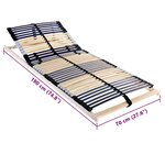vidaXL Sommier à lattes Marron 70 x 190 cm Bois de hêtre massif