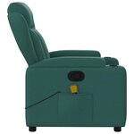 vidaXL Fauteuil inclinable de massage vert foncé tissu