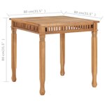 vidaXL Table à dîner de jardin 80x80x80 cm Bois de teck solide