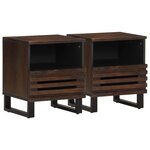 vidaXL Tables de chevet 2 Pièces 40x34x46 cm bois de manguier massif