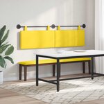 vidaXL Tête de lit suspendue Jaune clair Tissu en velours côtelé