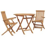 vidaXL Ensemble de salle à manger pour jardin 3 pc Marron