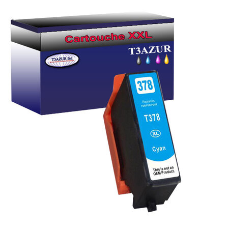 Cartouche Compatible pour Epson T3792 / T3782 (378XL) Cyan- T3AZUR