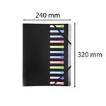 Trieur polypropylène 3 rabats 12 compartiments OPAK - Noir x 10 EXACOMPTA