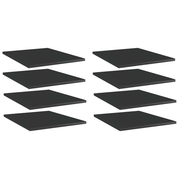 vidaXL Panneaux de bibliothèque 8 Pièces noir brillant bois d’ingénierie