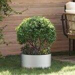 vidaXL Pot en métal gris Galvanisé Métal Petit Incrustations déco