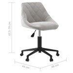 vidaXL Chaise pivotante de salle à manger Gris clair Velours