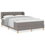 Lit à ressorts vidaXL avec matelas - Taupe  140x200 cm  Tissu