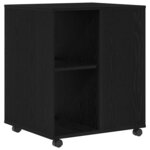 vidaXL Meuble de rangement avec roue Chêne noir 60 x 53 x 72.5 cm