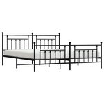 vidaXL Cadre de lit métal sans matelas avec pied de lit noir 193x203cm