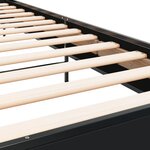 vidaXL Cadre de lit noir 90x190 cm bois d'ingénierie et métal