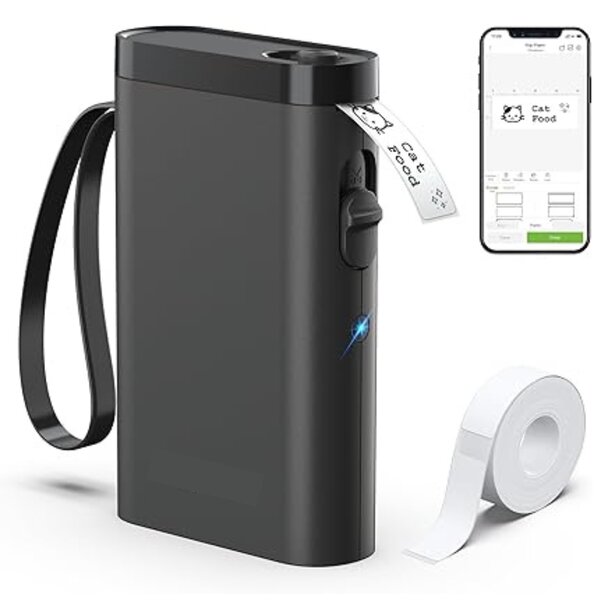 Imprimante portable P21 - Sans fil - Etiquettes blanches et adhésives écriture noire - bluetooth - android IOS