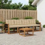 vidaXL Ensemble de canapés d'extérieur 5 Pièces Naturel et Beige