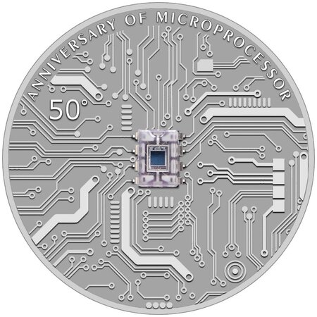 MICROCHIP 50th Anniversary 2 Once Argent Coin 5 Dollars Niue 2021