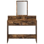 Coiffeuse vidaXL avec tiroirs en chêne fumé 100x41x140 cm