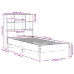 vidaXL Lit bibliothèque sans matelas cire marron 90x190 cm pin massif