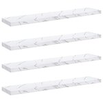 vidaXL Étagère Murale 4 pc Marbre blanc 120 x 23 5 x 3 8 cm
