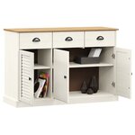 vidaXL Buffet avec tiroirs VIGO 113x40x75 cm blanc bois massif de pin