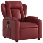 vidaXL Fauteuil de massage inclinable Rouge bordeaux Similicuir