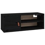 vidaXL Armoires murales 2 Pièces Noir 80x30x30 cm Bois de pin massif