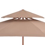 vidaXL Parasol double avec mât en bois 270 cm Taupe