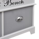 vidaXL Banc d'entrée et de rangement avec coussin gris 2 tiroirs Blanc