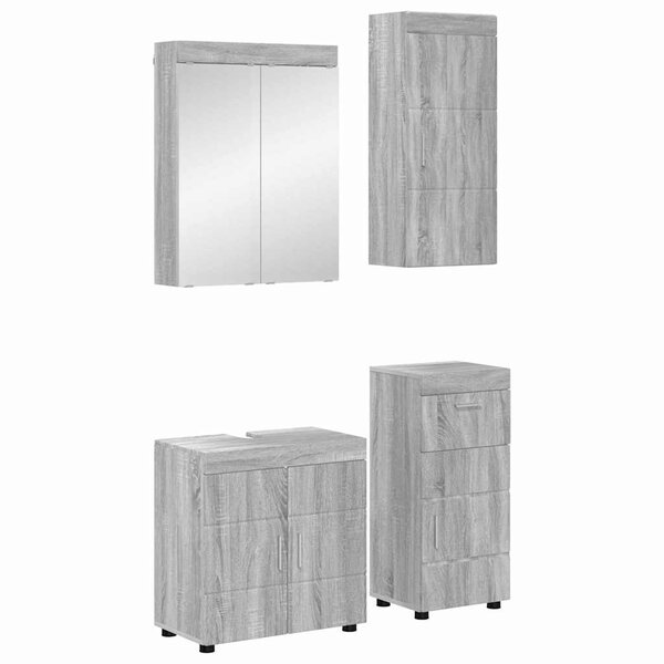 vidaXL Ensemble de mobilier de salle de bain TULUM Gris Sonoma