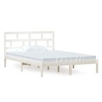vidaXL Cadre de lit Blanc Bois de pin massif 140x200 cm